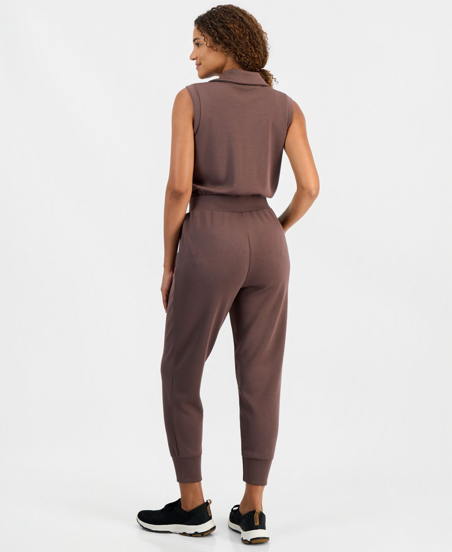 Женский комбинезон ID Ideology Zip-Front Sleeveless Jumpsuit, цвет: Brownie — фото 2