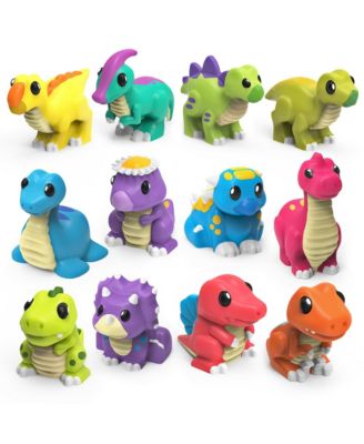 12 Pack Dinosaur Mold Free Bath Toys Sealed No Hole Design Soft Squeezable Float Water Easy Grip Pool Set