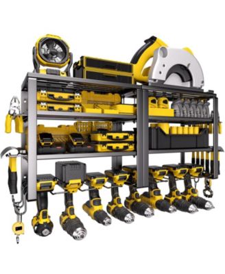 Power Tool Organizer Wall Mount Drill Holder Shelves