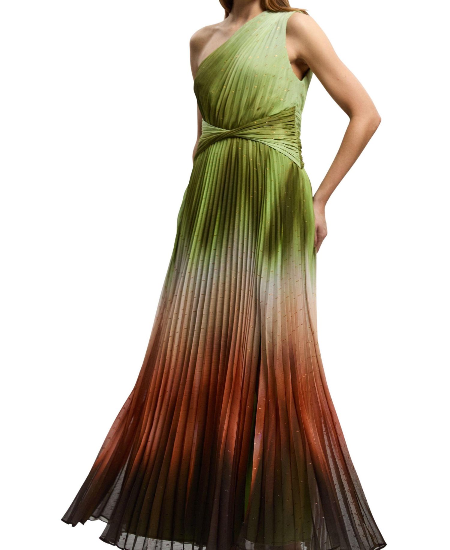 Women's Ombre One Shoulder Maxi Dress