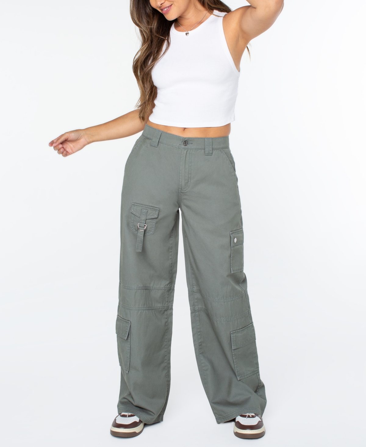 Celebrity Pink Juniors' High-Rise Wide-Leg Cargo Pants