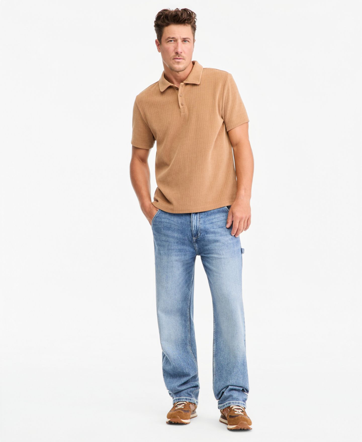 Мужские джинсы Sun + Stone Skye Mid-Rise Loose-Fit, цвет: Варёный — фото 2