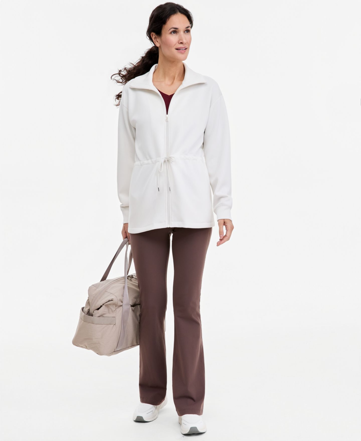 Женская куртка ID Ideology Butter-Soft Tie-Waist Full-Zip, цвет: Глубокий чёрный — фото 2