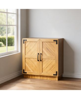 36 Inch Modern Farmhouse Sideboard Buffet Cabinet with Storage, Engineered Wood Credenza with Doors and Adjustable Shelves
