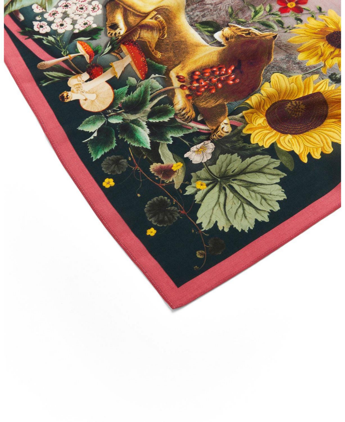 Fable England Women's Circe Narrative Silk Blend Teal Square Scarf