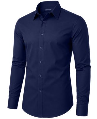 Men' Slim Fit Long Sleeve Stretch Dress Shirt