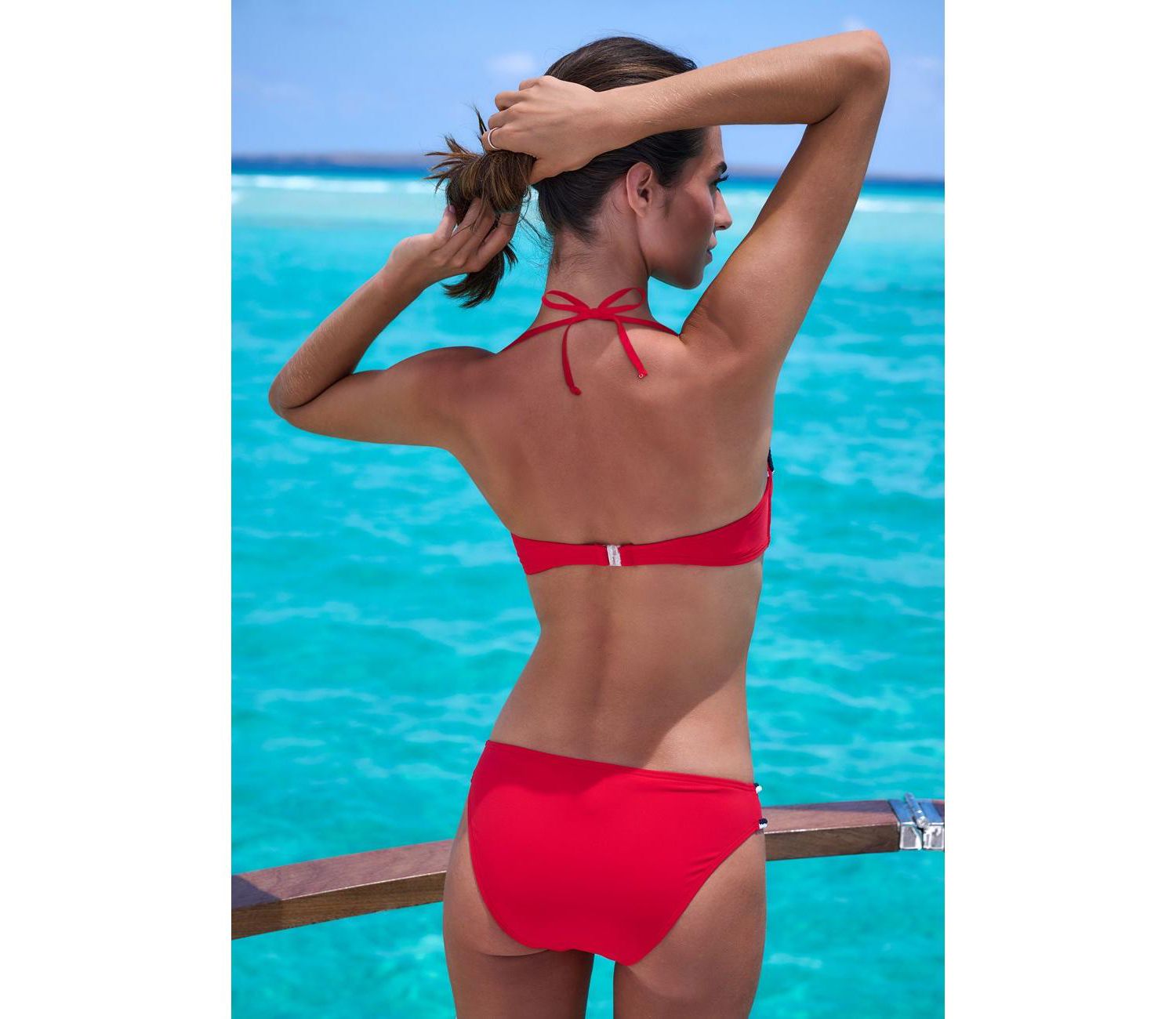 Women's Contrast Trim Underwire Bikini Top