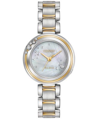 Citizen - Women's Carina Diamond Accent Two-Tone Stainless Steel Bracelet Watch 28mm EM0464-59D