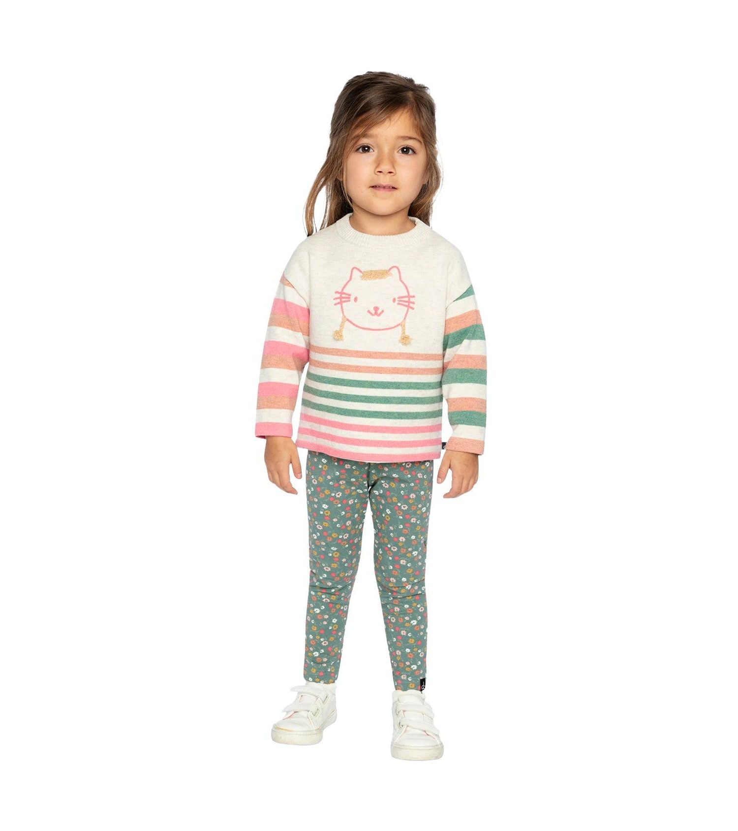 Little and Big Girl 6-8 Years Knitted Stripe Sweater