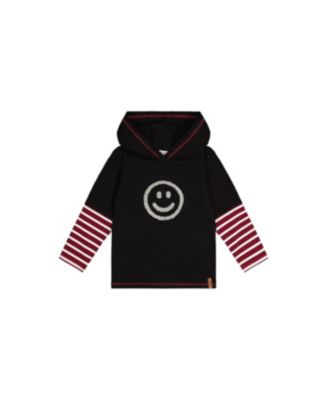 Little and Big Boy 6-12Y Fake Double Sleeve Hooded Shirt