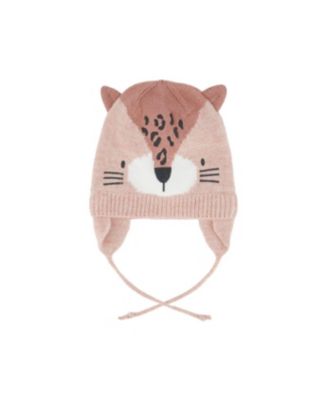 Baby Girls (3M-24M) Leopard Winter Knit Hat