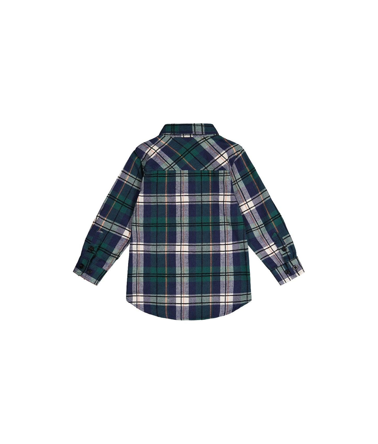 Рубашка Deux par Deux Plaid Shirt для мальчиков-малышей, цвет: Синий / Зелёный — фото 8