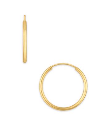 Macy's Polished Continuous 20mm Hoop Earrings in 10k Yellow Gold