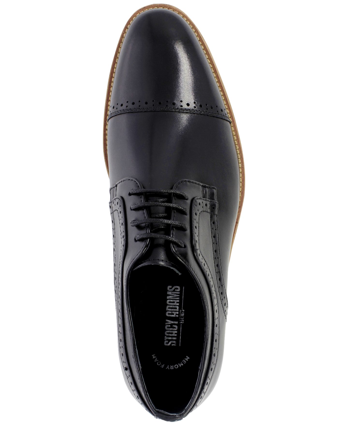 Мужские лоферы Stacy Adams Men's Dickinson Cap Toe Oxfords, цвет: Чёрный — фото 4