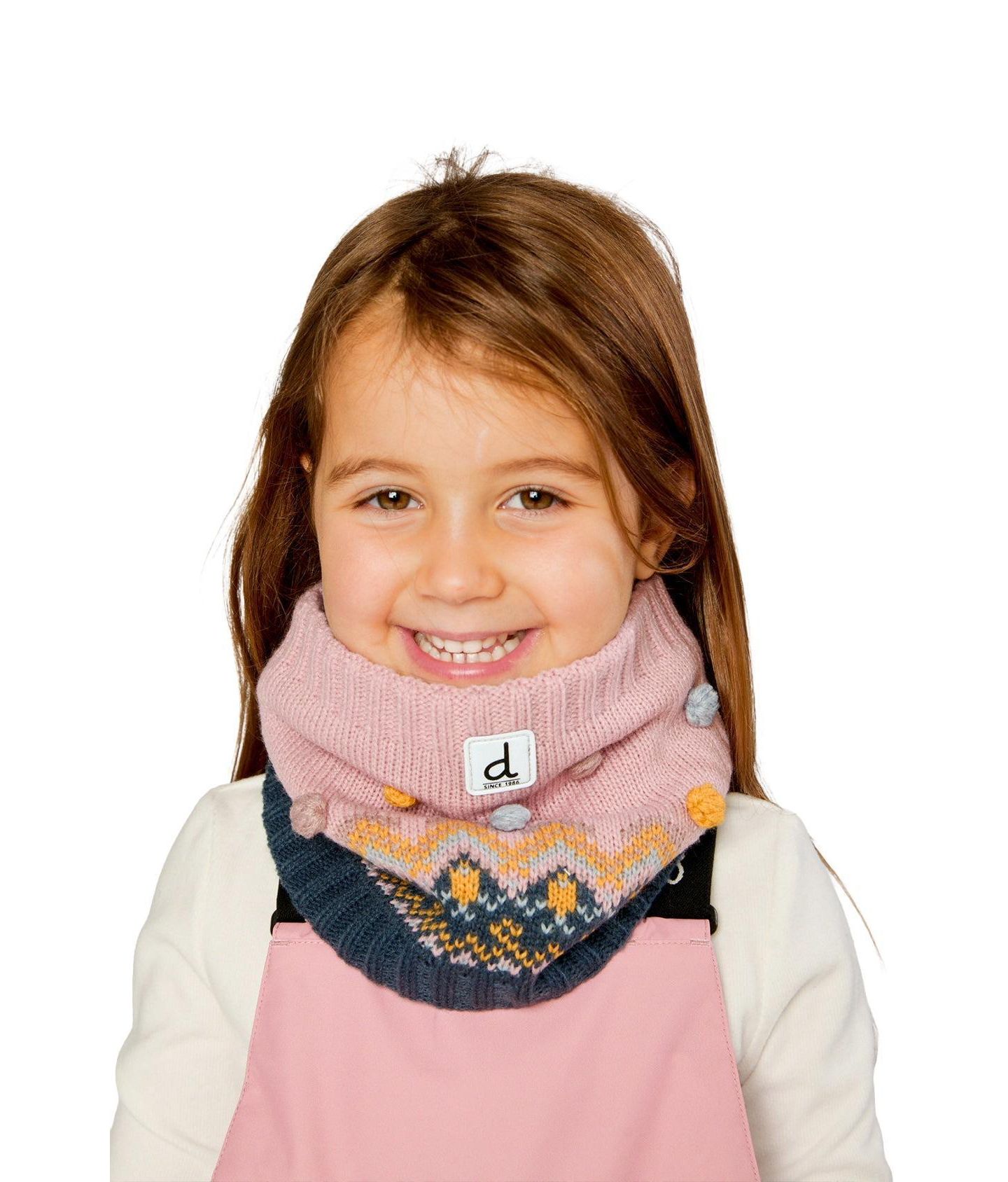 Deux par Deux Big Girl (7-12) Winter Knit Neckwarmer, цвет: Розовый / Синий — фото 2