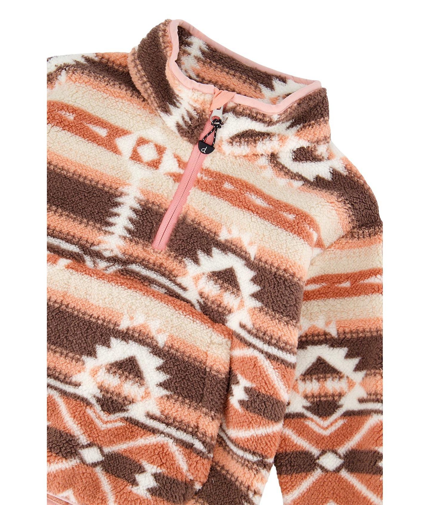 Свитеры Deux par Deux Mid-Season Plush Pullover Jacket Aztec для девочек-малышей, цвет: Розовый — фото 6