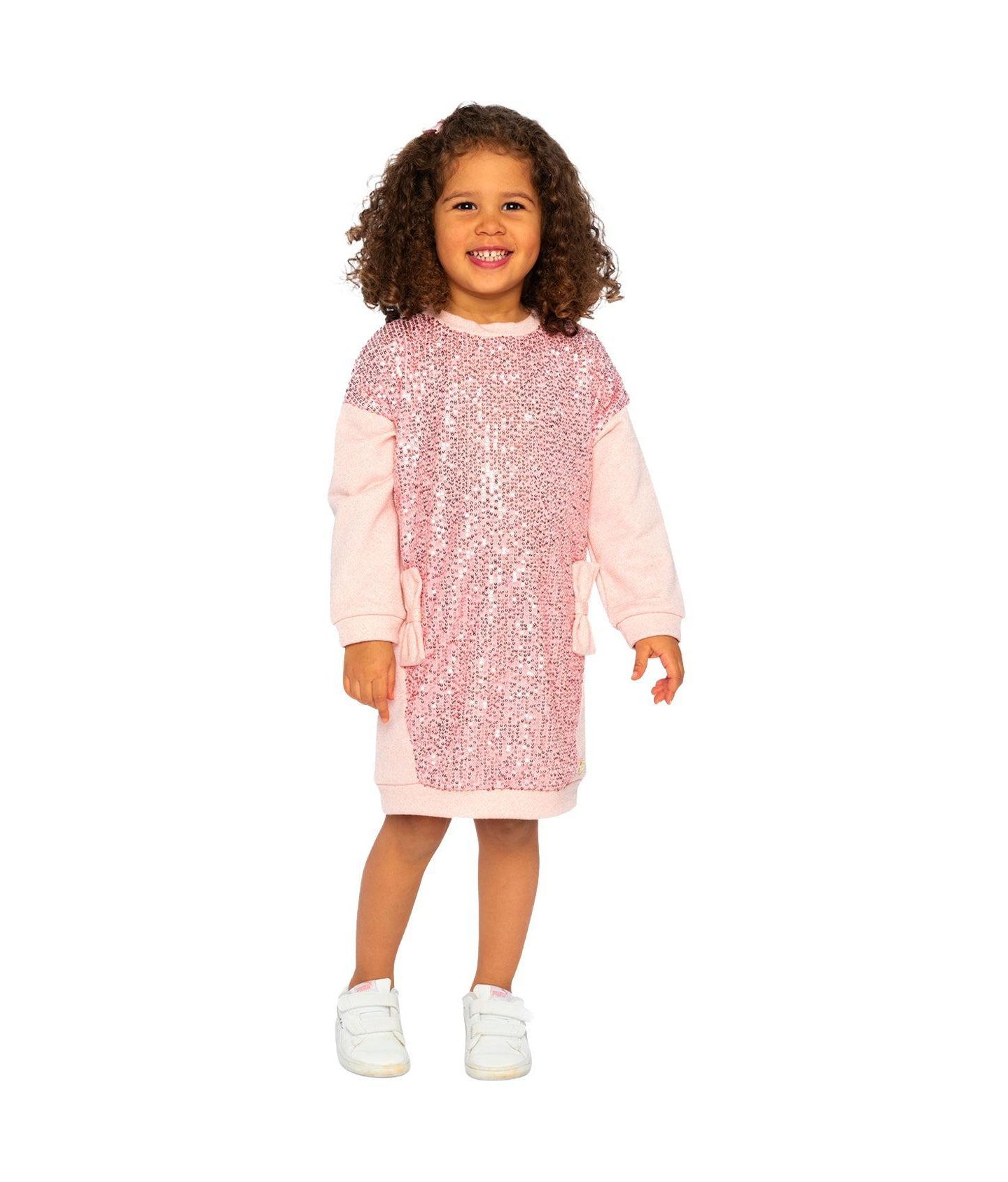 Платье Deux par Deux Sweatshirt Dress для девочек-малышей, цвет: Пыльный розовый — фото 3