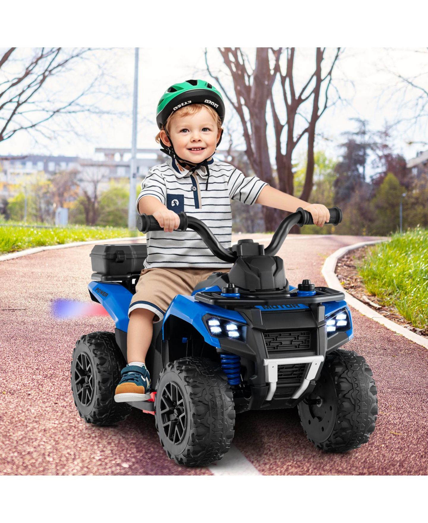 Детская игрушка Slickblue Kids Ride-On ATV 6V with Spray, Music and Rear Storage Box, цвет: Синий — фото 2