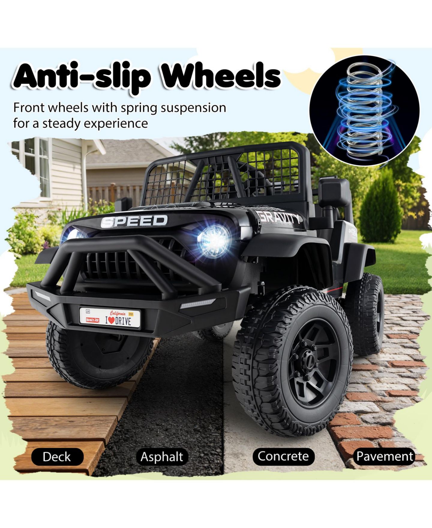 Детская игрушка Gymax 24V Parent Remote Control Ride On Car, 3-Speed, 66 lbs Capacity, Ages 3+, цвет: Чёрный — фото 5