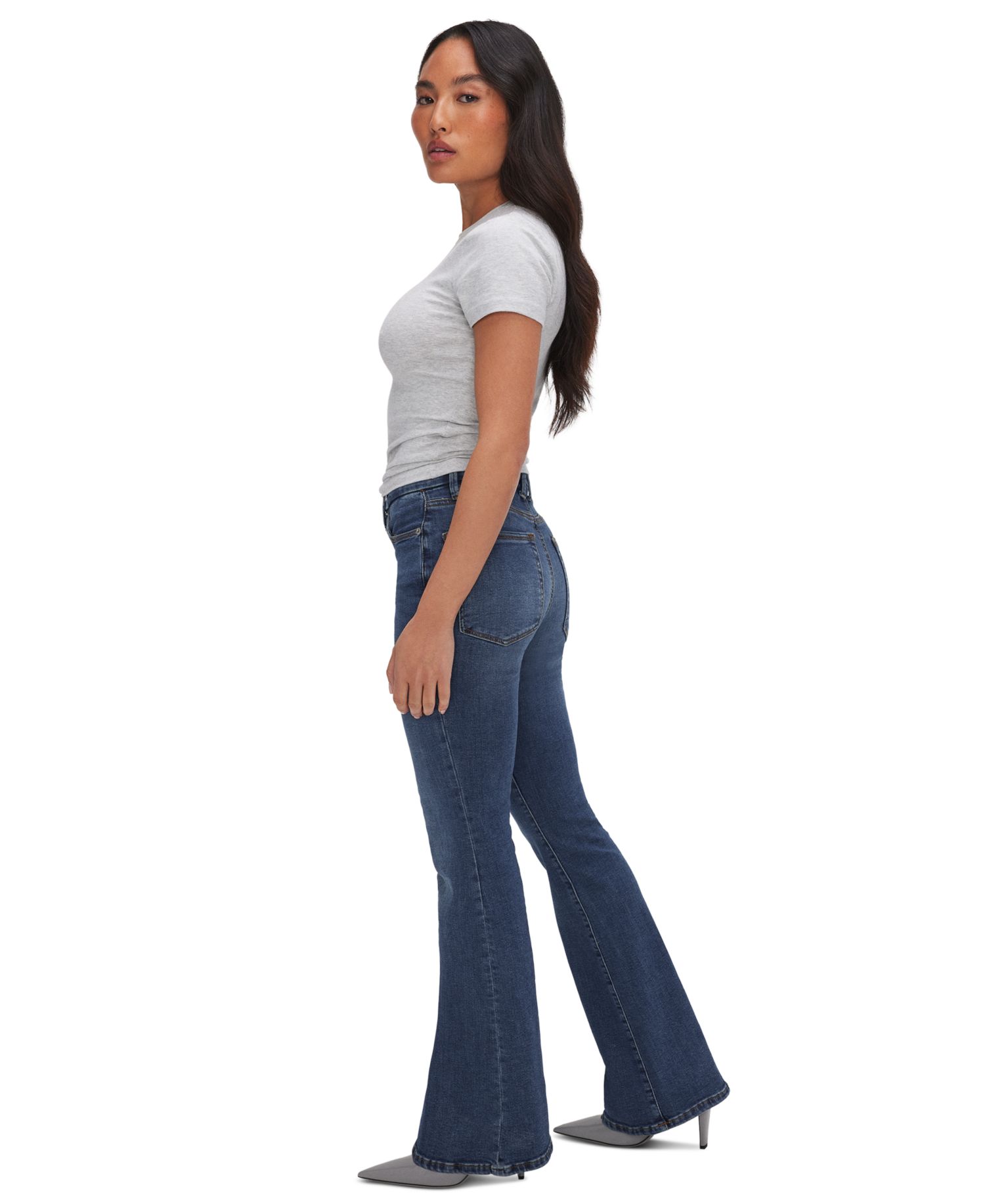 Petite Mid-Rise Flare Jeans