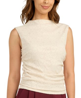 Juniors' Floral Mesh Lace Tank Top