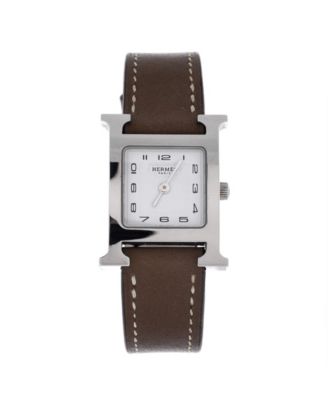 Heure H Quartz Watch in Stainless Steel and Leather 21mm