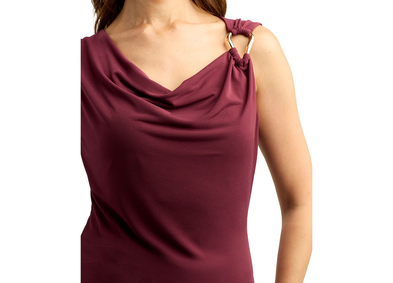 Juniors' Cowl Neck Sleeveless Tank Top
