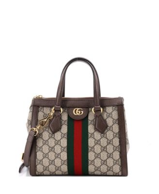 Small Ophidia Top Handle Tote GG Coated Canvas