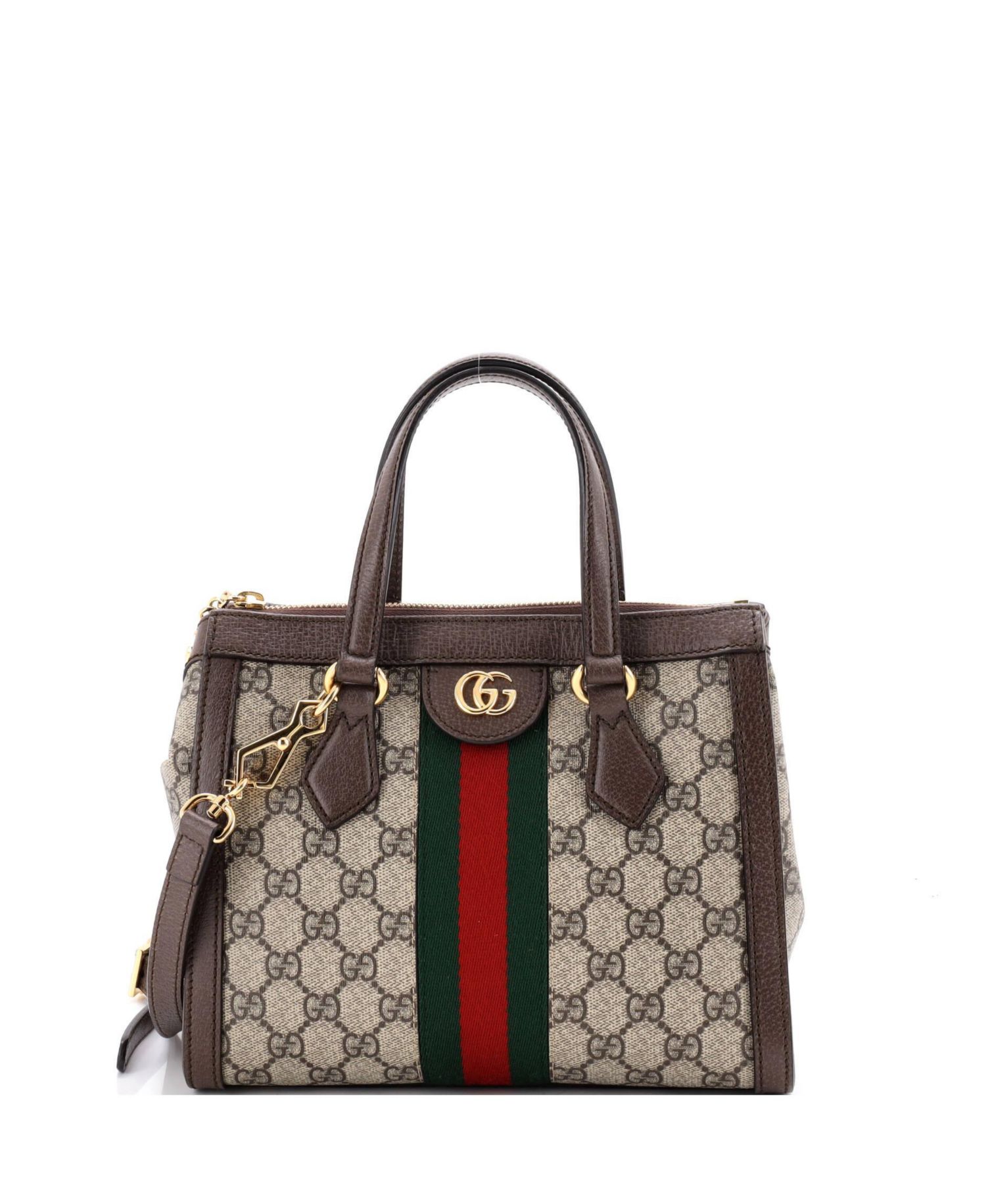 Small Ophidia Top Handle Tote GG Coated Canvas