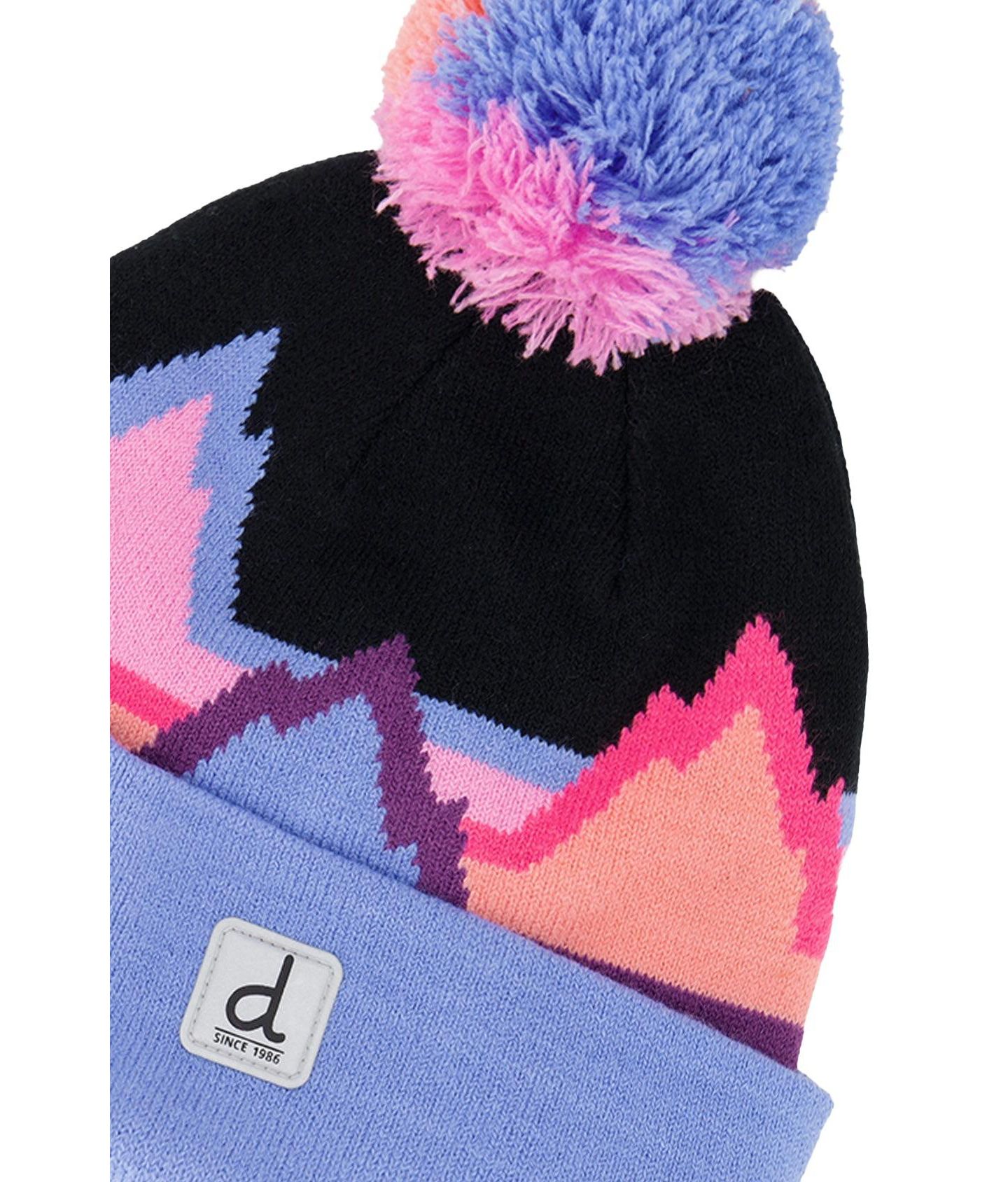 Шапка Deux par Deux Winter Knit Hat with Pompom Printed Mountains для девочек, цвет: Синий — фото 4