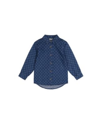 Toddler Boys (2T-5T) Chambray Shirt with Smiley Print