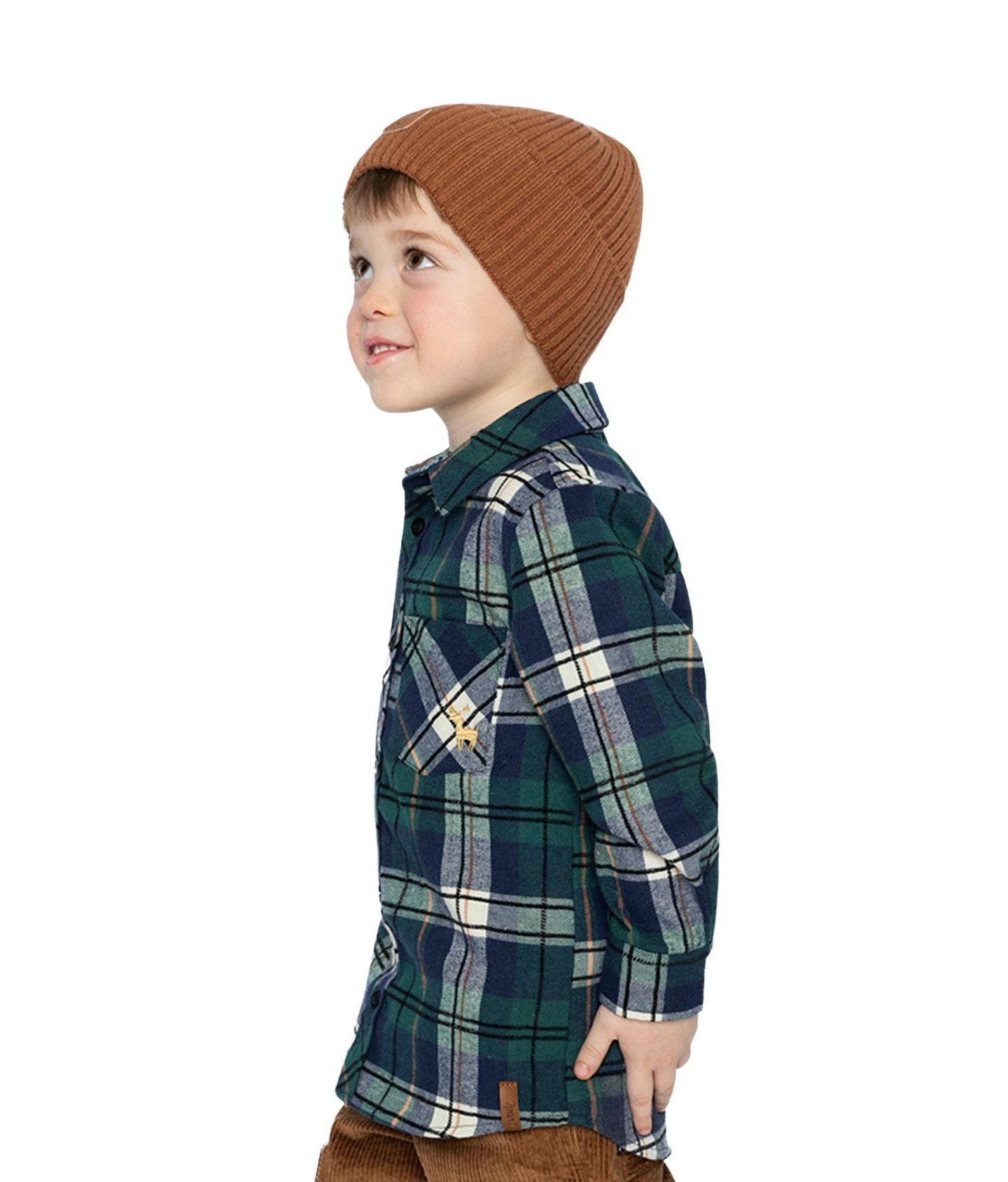 Рубашка Deux par Deux Plaid Shirt для мальчиков, цвет: Синий / Зелёный — фото 5