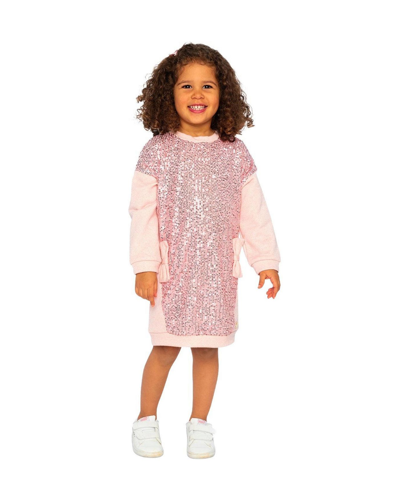 Платье Deux par Deux Sweatshirt Dress для девочек, цвет: Пыльный розовый — фото 2