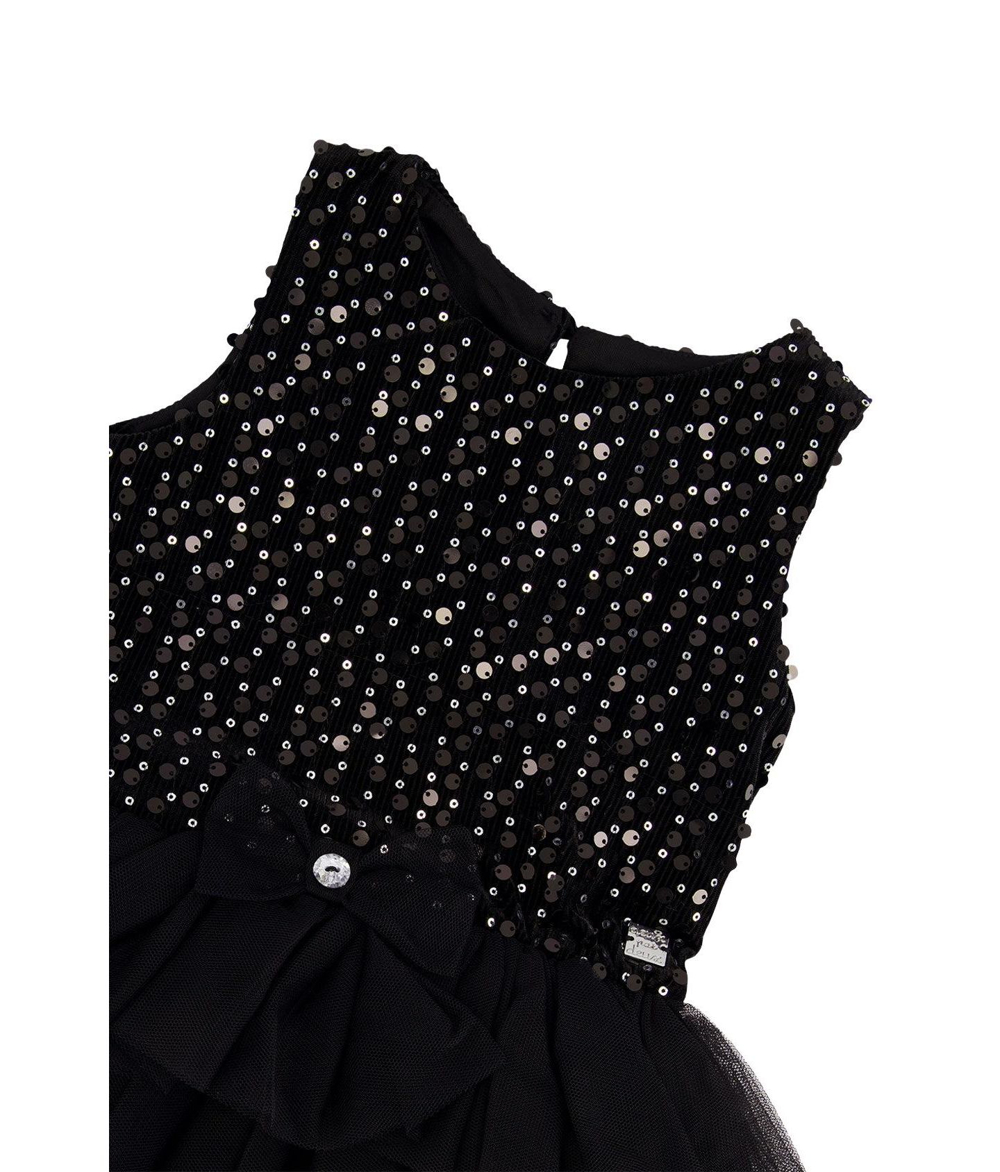Платье Deux par Deux Bi-Material Sleeveless Dress для девочек, цвет: Чёрный — фото 7