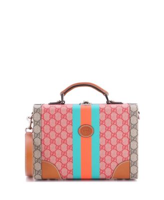 Savoy Top Handle Beauty Case GG Coated Canvas with Leather