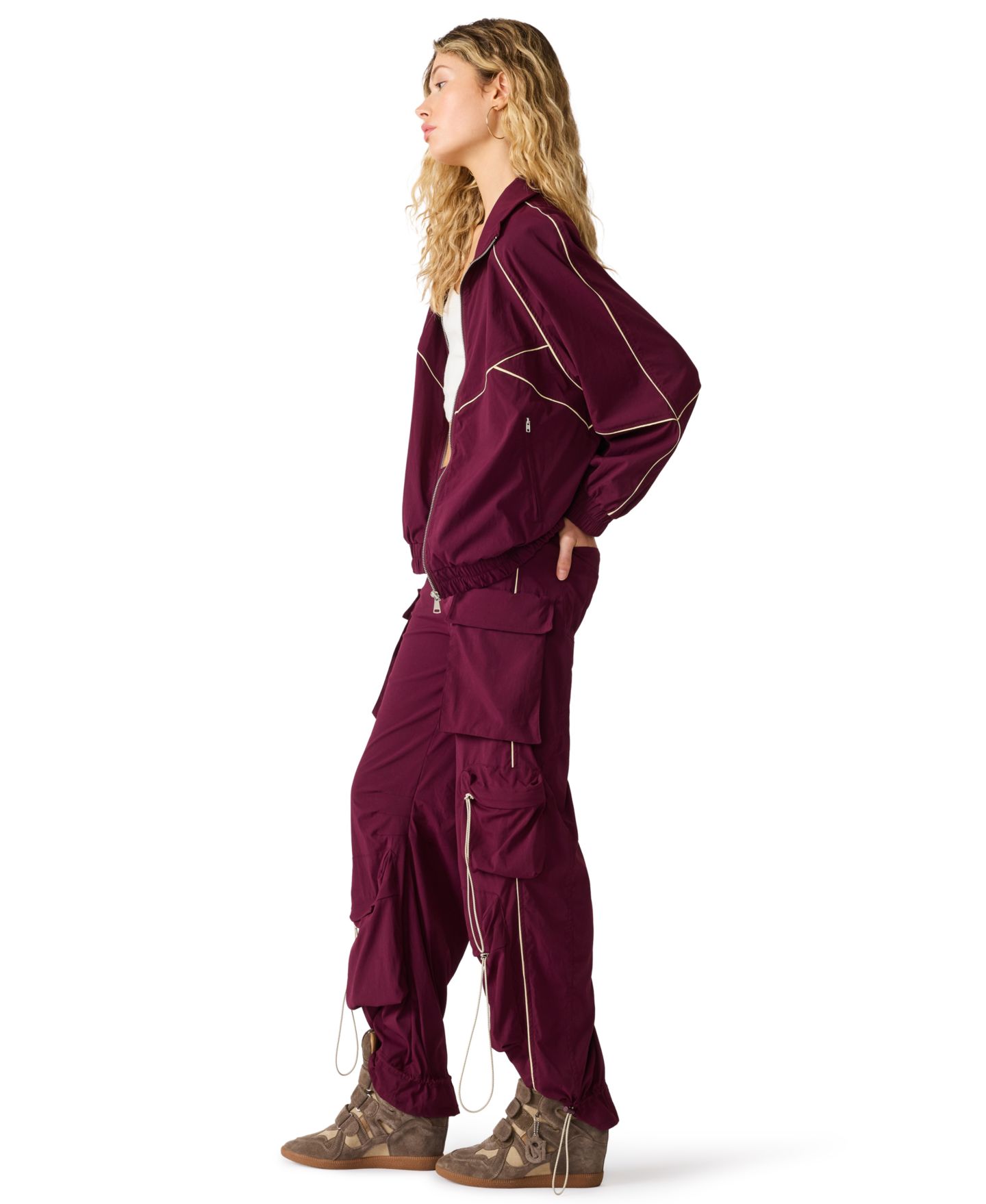 Женская куртка Steve Madden Jacey Zip-Front, цвет: Глубокий инжирный — фото 3