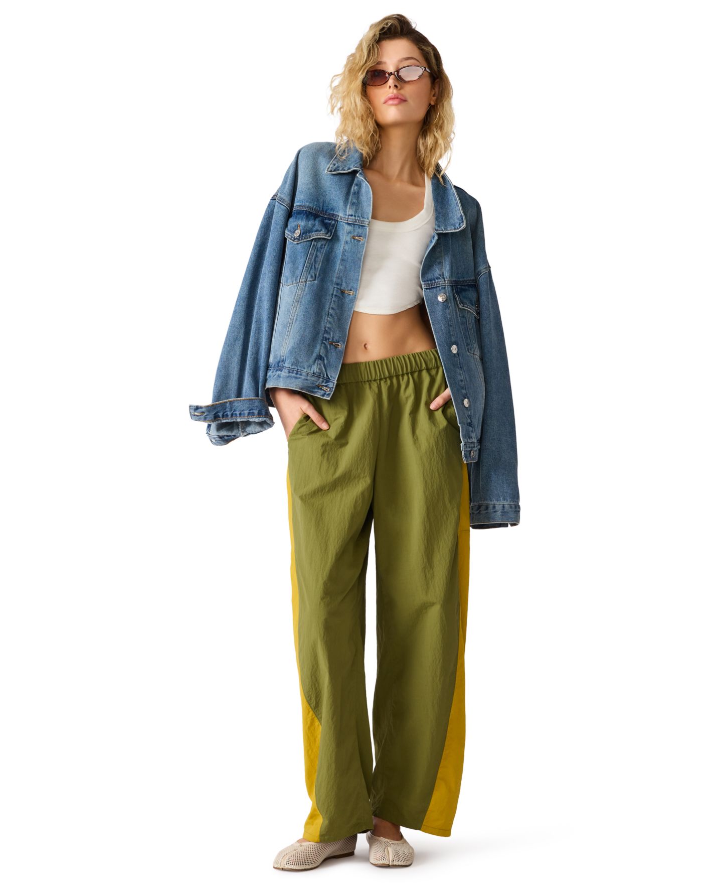 Женские брюки Steve Madden Khoda Mid-Rise Barrel Track Pants, цвет: Cargo — фото 2