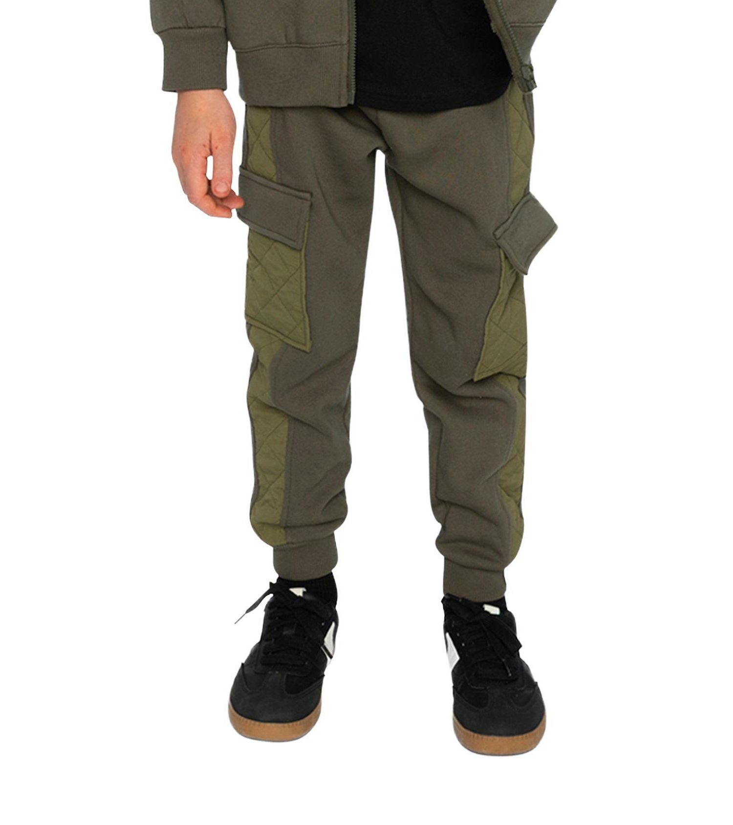 Little and Big Boy 6 - 12 Fleece Bi-Material Sweatpants with Pockets