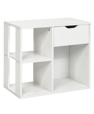 3-tier Side Table with Storage Shelfand Drawer Space-saving Nightstand