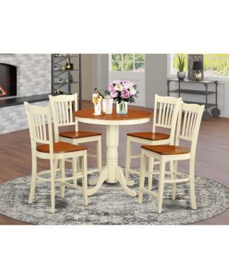 5 Piece counter height Table and chair set-pub Table and 4 bar stools with backs