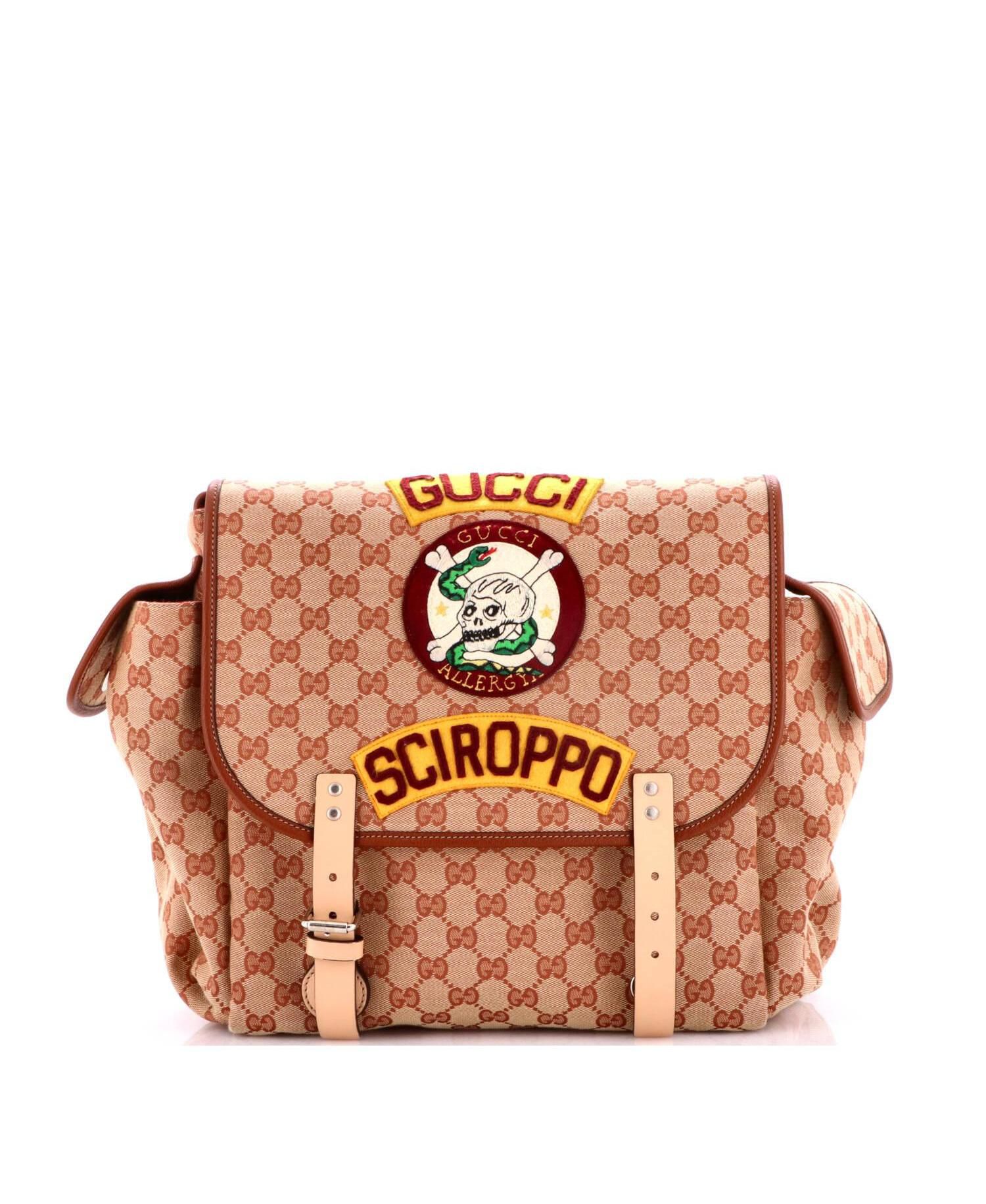 Children's Flap Backpack Embroidered GG Canvas
