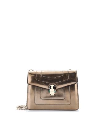 Small Serpenti Forever Square Shoulder Bag Metallic Leather