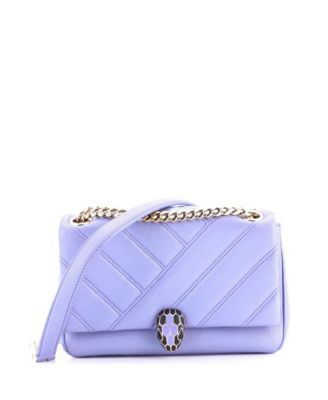 Small Serpenti Cabochon Shoulder Bag Diagonal Quilted Leather