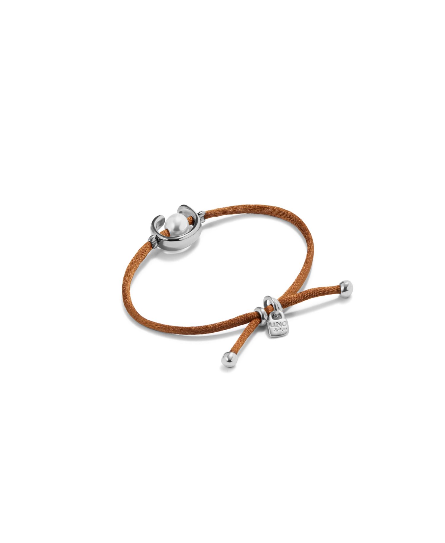 Silver Metal Alloy Brown Silk-Style Thread Bracelet