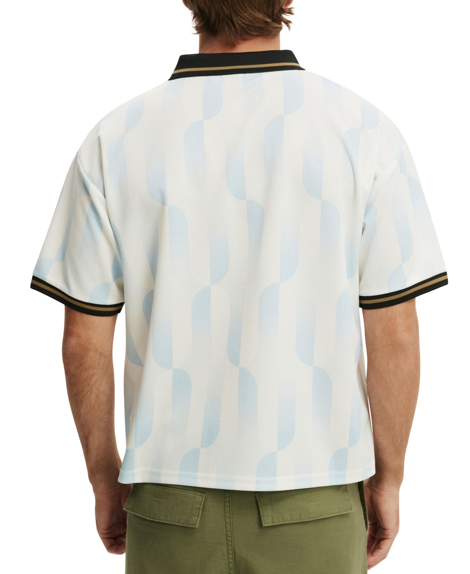 Men's Athletic Vibe Football V-Neck Polo Shirt