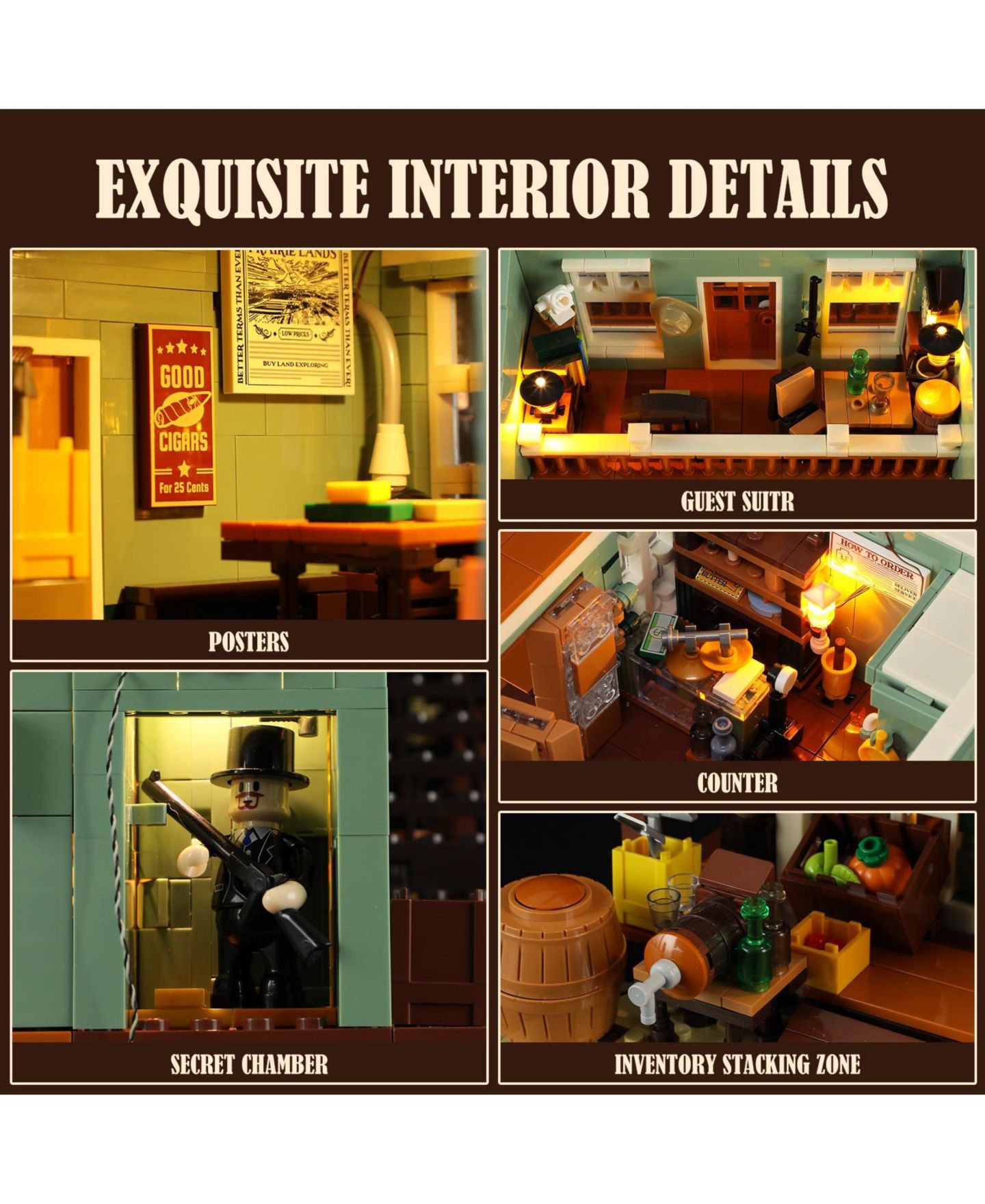 Детский конструктор Lumibricks Old West General Store 1895-Piece Building Set, Ages 16+ — фото 4