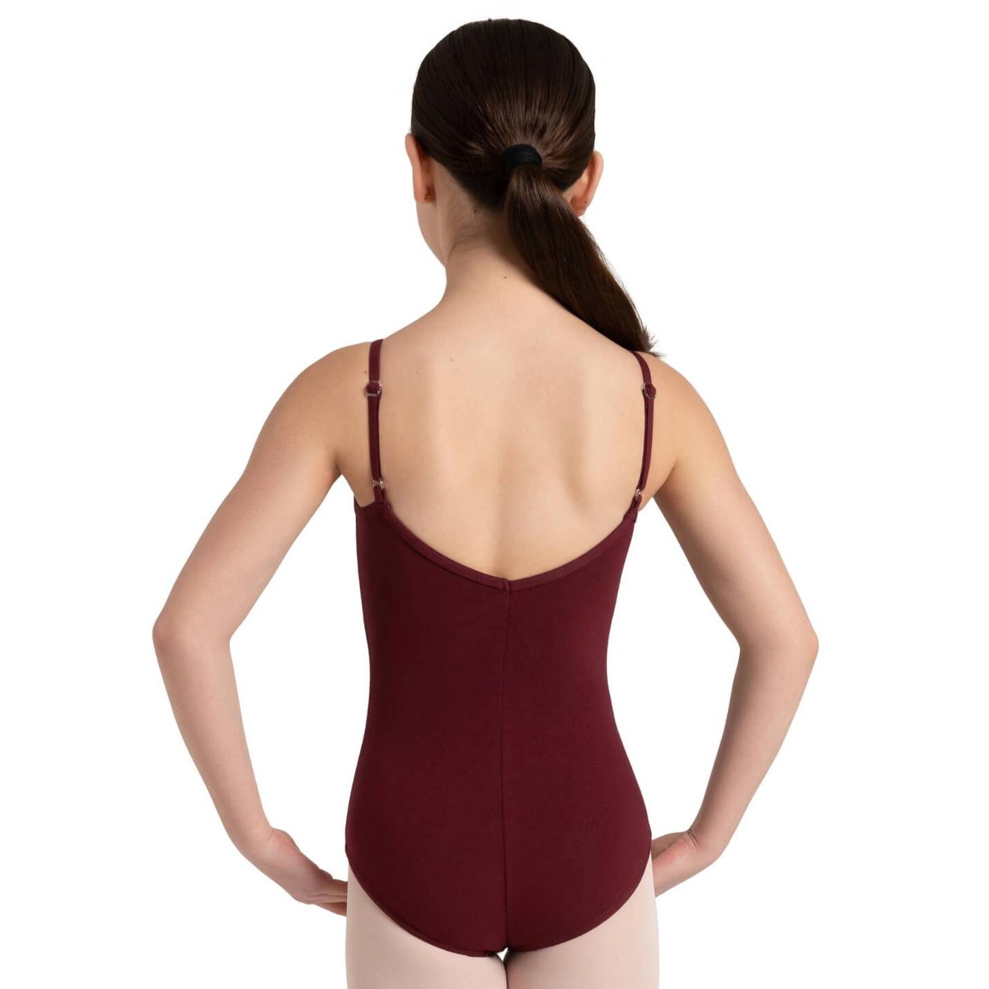Capezio Camisole Leotard w/ Adjustable Straps - Girls, цвет: Бордовый — фото 3