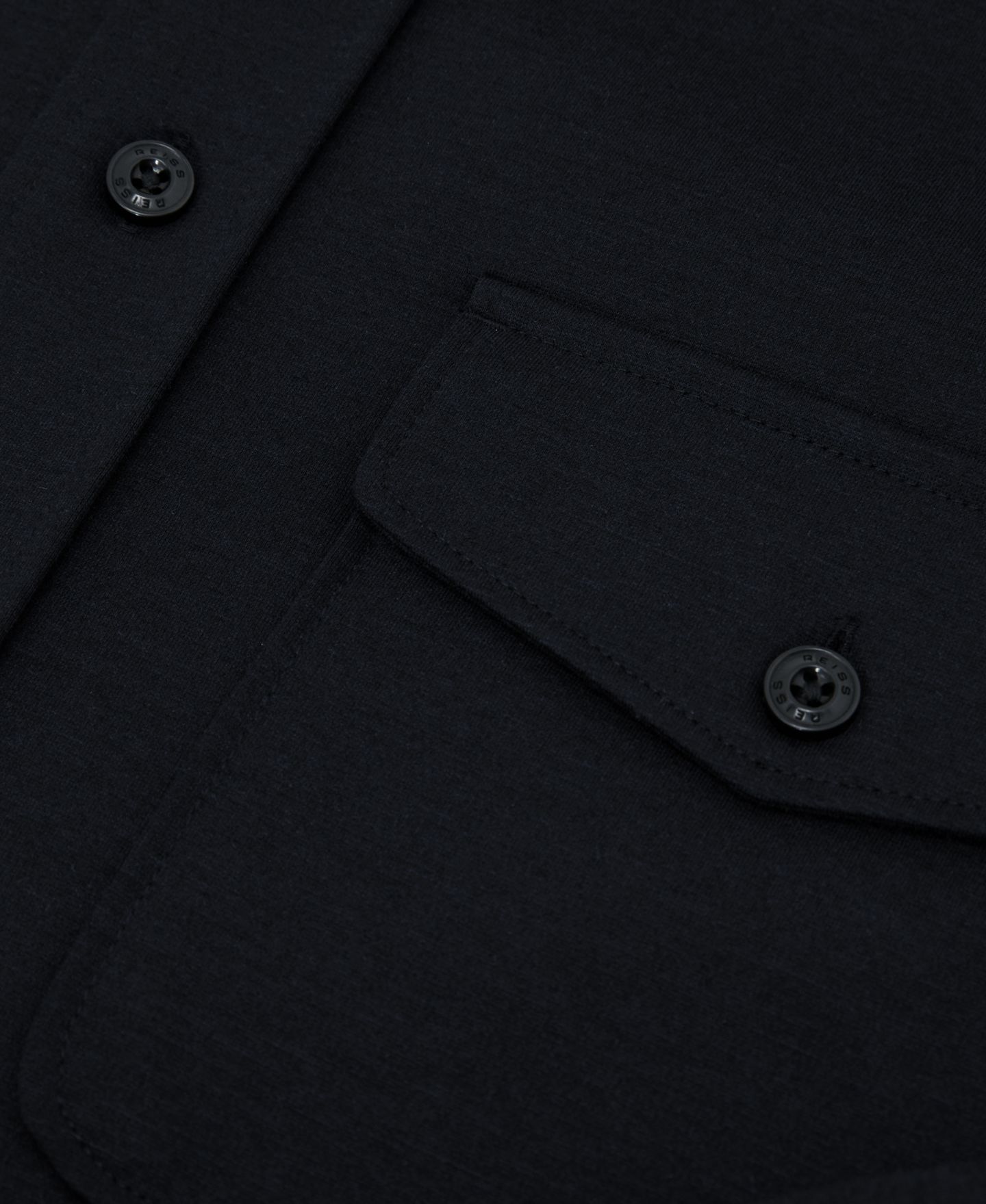 Мужская рубашка REISS Mcshane Twin-Pocket Button-Through Overshirt, цвет: Тёмно-синий — фото 3