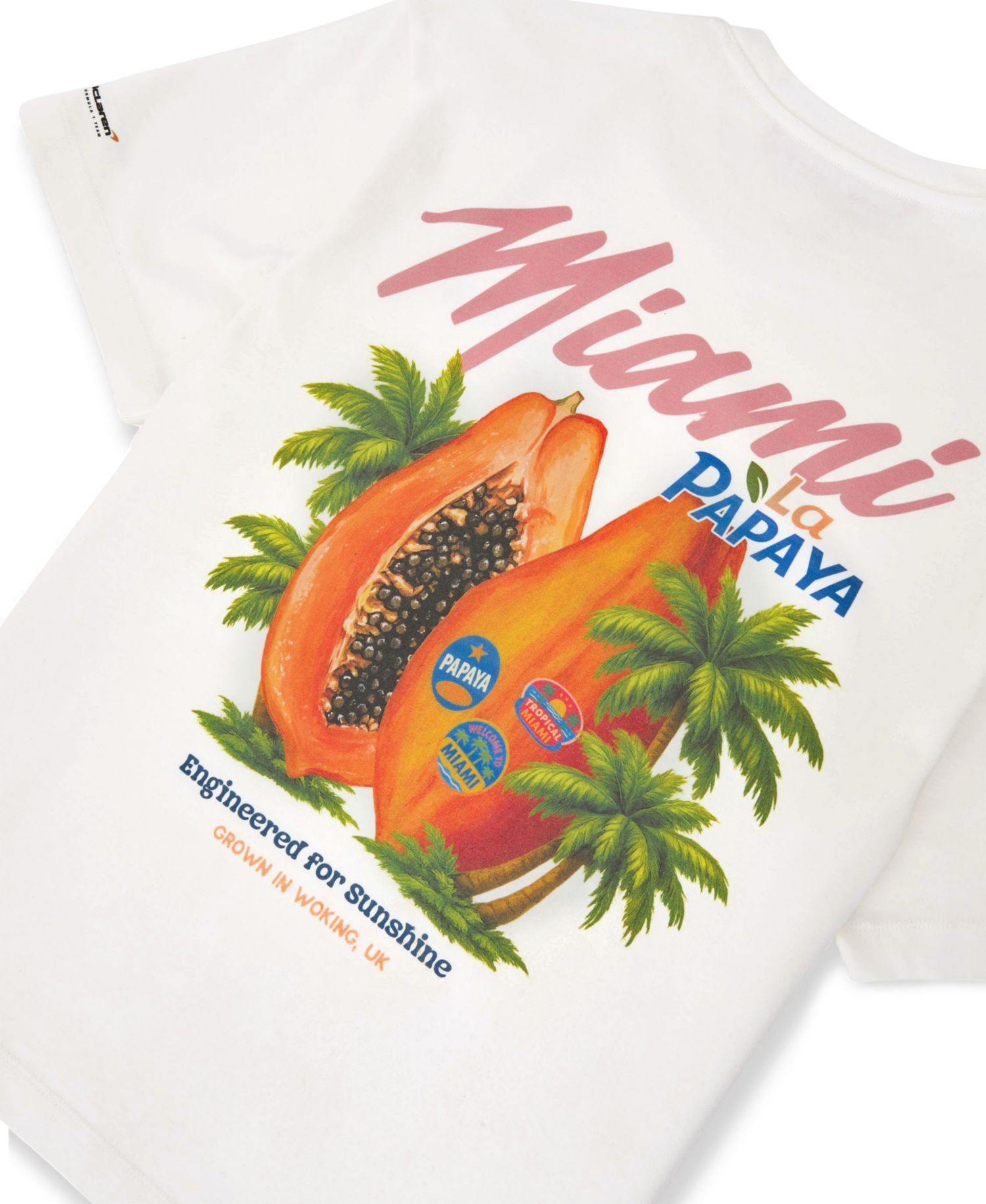 Men's La Papaya McLaren Racing Miami Papaya-Print Unisex-Fit T-Shirt