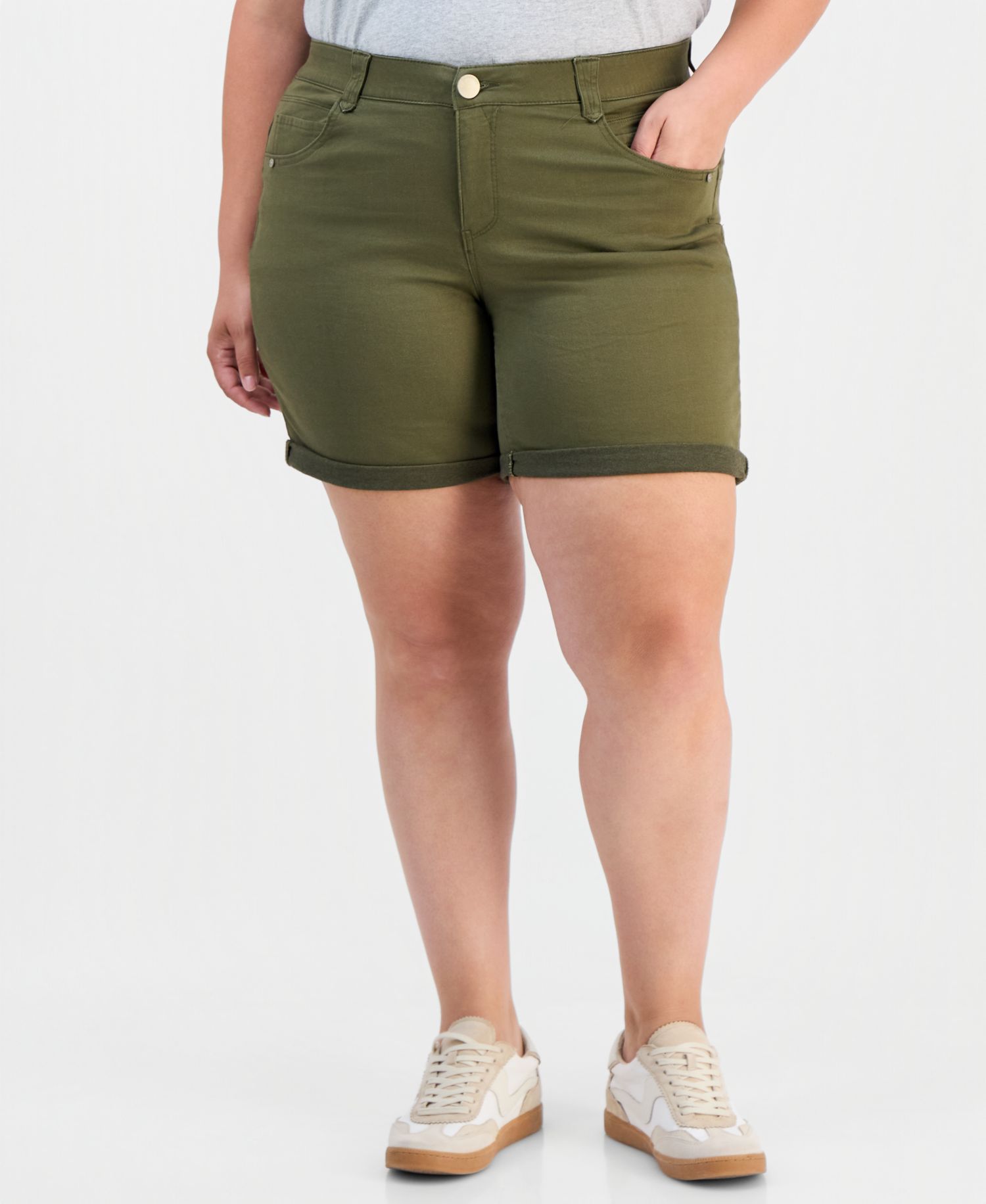 Trendy Plus Size AbSolution Mid-Rise Shorts